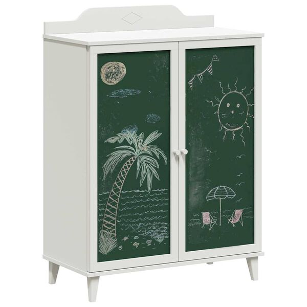 vidaXL Cabinet avec deux portes et fa&ccedil;ade en tableau noir ROROS Blanc