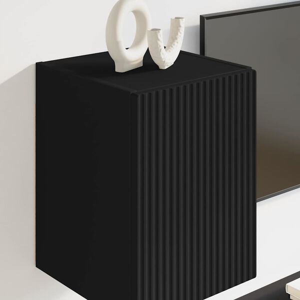 vidaXL Meuble TV mural Noir 30 x 31 x 40 cm Bois d'ing&eacute;nierie