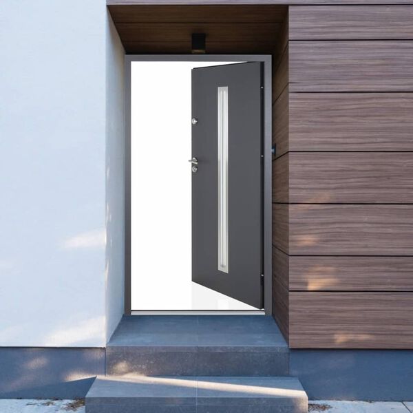 vidaXL Porte d'entr&eacute;e anthracite 110x207,5 cm aluminium
