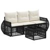 vidaXL Ensemble de canap&eacute; de jardin 4 pc Noir et blanc cr&egrave;me polyrotin