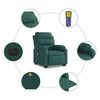 vidaXL Fauteuil inclinable de massage &eacute;lectrique Vert fonc&eacute; Tissu