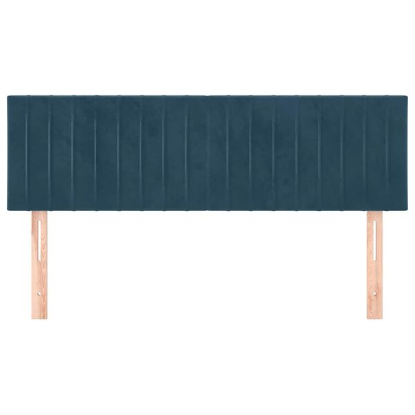 vidaXL T&ecirc;tes de lit Bleu fonc&eacute; 144 x 5 x 78/88 cm Velours