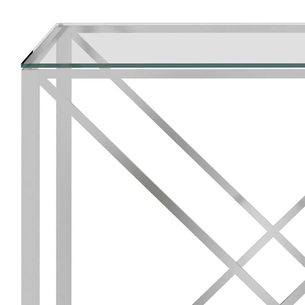 vidaXL Table basse Argenté 55x55x55 cm Acier inoxydable et verre