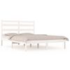 vidaXL Cadre de lit sans matelas blanc bois de pin massif