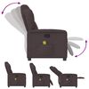 vidaXL Fauteuil de massage inclinable Marron fonc&eacute; Tissu