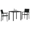 vidaXL Ensemble de salle &agrave; manger pour jardin 3 pcs Noir