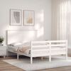 vidaXL Cadre de lit sans matelas blanc 140x200 cm bois massif