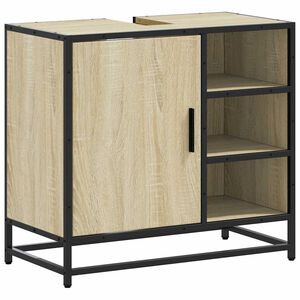 vidaXL Meuble de salle de bain avec lavabo Ch&ecirc;ne Sonoma 65 x 33 x 60 cm Bois d'ing&eacute;nierie