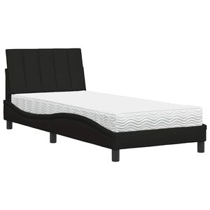 vidaXL Lit avec matelas Hanko noir 80x200 cm tissu