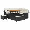 vidaXL Ensemble de canap&eacute; de jardin 8 pc Noir polyrotin