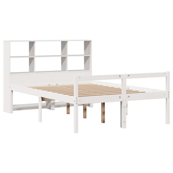 vidaXL Lit biblioth&egrave;que sans matelas blanc 120x200 cm bois pin massif