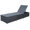 vidaXL Chaise longue avec coussin R&eacute;sine tress&eacute;e Noir