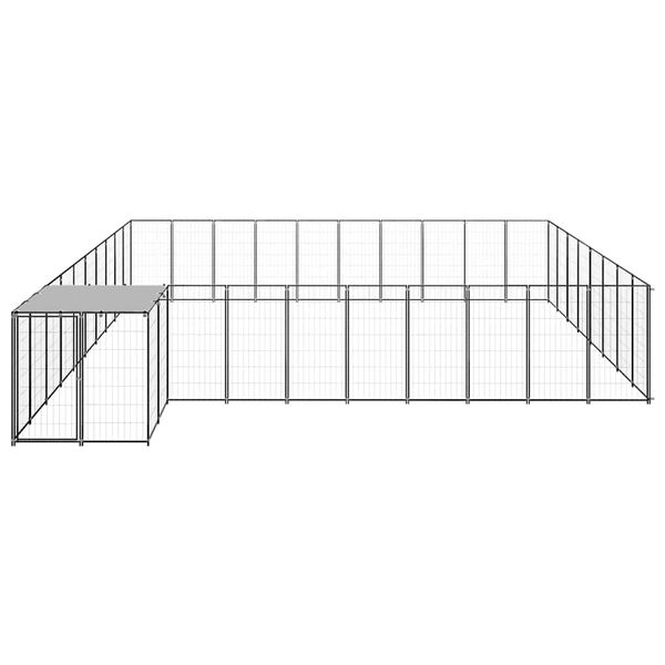 vidaXL Chenil Noir 25,41 m&sup2; Acier