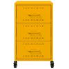 vidaXL Table de chevet jaune moutarde 36x39x59 cm acier