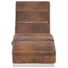 vidaXL Chaise longue de massage Marron Similicuir daim