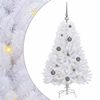 vidaXL Sapin de No&euml;l artificiel Blanc 68 x 68 x 120 cm PVC et m&eacute;tal