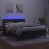 vidaXL Sommier &agrave; lattes de lit avec matelas LED Gris fonc&eacute; 140x190 cm