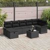 vidaXL Ensemble de canapé de jardin avec coussin 8 pcs Noir Poly rotin
