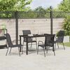 vidaXL Ensemble de salle &agrave; manger pour jardin 5 pcs Noir
