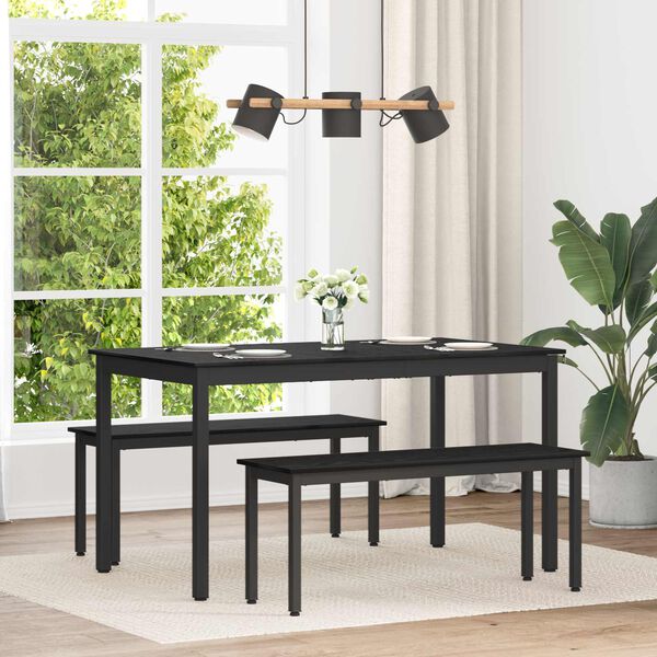 vidaXL Table de salle &agrave; manger / Table de repas M&Eacute;TAL