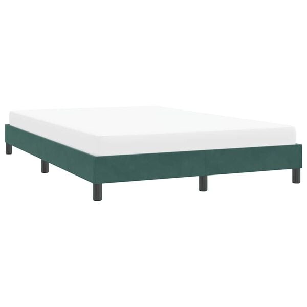 vidaXL Cadre de lit sans matelas vert foncé 160x220 cm velours