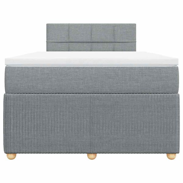 vidaXL Sommier &agrave; lattes de lit et matelas gris clair 120x190 cm tissu