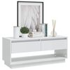 vidaXL Meuble TV blanc brillant 102x41x44 cm bois d'ingénierie