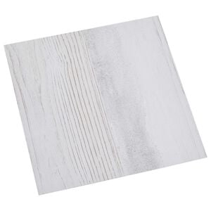 vidaXL Lattes de rev&ecirc;tement de sol autocollantes Blanc et Bois
