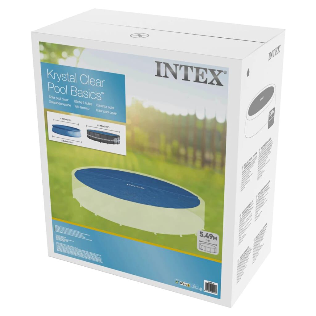 Intex INTEX Couverture Solaire de Piscine Bleu Polyéthylène Jardin Multi-taille 