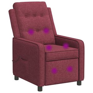 vidaXL Fauteuil de massage inclinable Bordeaux 65 x 93 x 102 cm Tissu