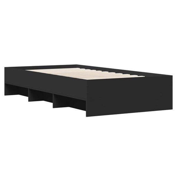 vidaXL Cadre de lit sans matelas noir 90x200 cm bois d'ing&eacute;nierie