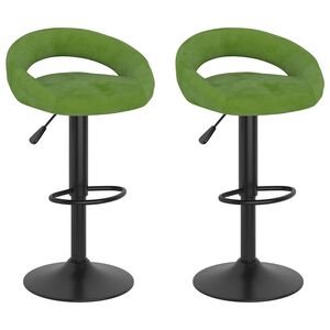 vidaXL Tabourets de bar lot de 2 vert clair velours