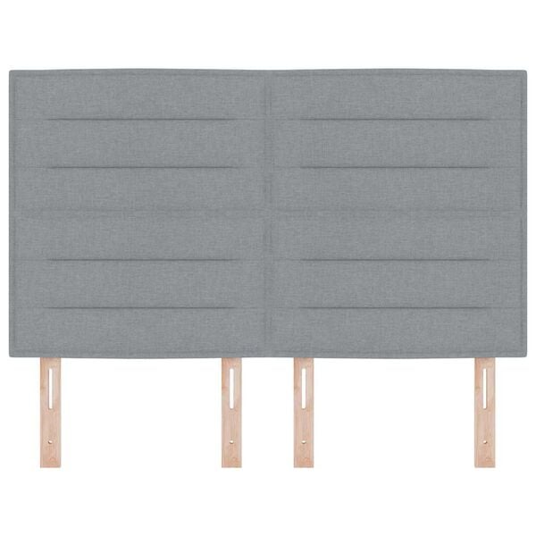 vidaXL T&ecirc;te de lit Gris clair 144 cm tissu