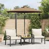 vidaXL Parasol de jardin avec LED m&acirc;t en acier taupe 225x225x212 cm