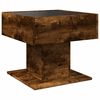 vidaXL Table basse avec LED chêne fumé 50x50x45 cm bois d'ingénierie