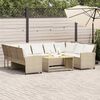 vidaXL Canap&eacute; de jardin avec coussins beige r&eacute;sine tress&eacute;e