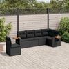 vidaXL Salon de jardin 6 pcs avec coussins noir r&eacute;sine tress&eacute;e