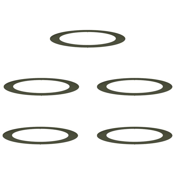 vidaXL adapt&eacute; pour anneaux d'arbre plats 5 pcs Vert olive &Oslash;90 / 120 cm