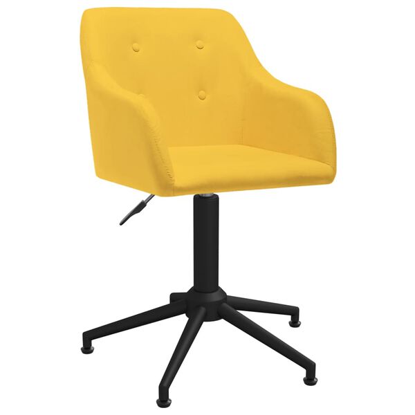 vidaXL Chaise pivotante de salle &agrave; manger Jaune Tissu
