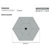 Madison Parasol de jardin Tenerife 300 cm rond vert pomme