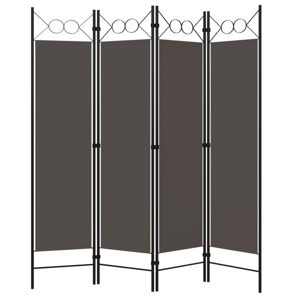 vidaXL Cloison de séparation 4 panneaux Anthracite 160 x 180 cm