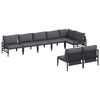 vidaXL Ensemble de canap&eacute; de jardin 8 pc Noir Acier