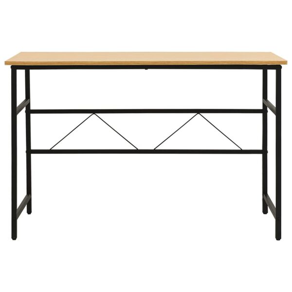 vidaXL Bureau d'ordinateur Noir/ch&ecirc;ne clair 105x55x72 cm MDF et m&eacute;tal