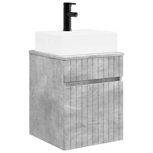 vidaXL Meuble-s&egrave;che avec &eacute;vier mural Gris b&eacute;ton 39 x 41 x 62,5 cm
