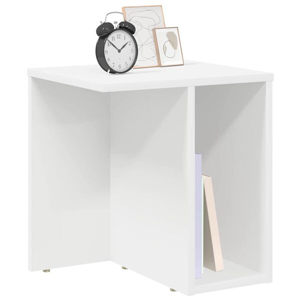 vidaXL Table d'appoint Blanc 37 x 32 x 40 cm Bois d'ing&eacute;nierie