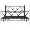 vidaXL Cadre de lit métal sans matelas avec pied de lit noir 120x190cm