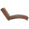 vidaXL Chaise longue de massage Marron Similicuir daim