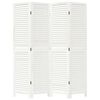 vidaXL Cloison de s&eacute;paration 4 panneaux blanc bois de paulownia massif