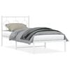 vidaXL Cadre de lit m&eacute;tal sans matelas avec t&ecirc;te de lit blanc 90x200cm
