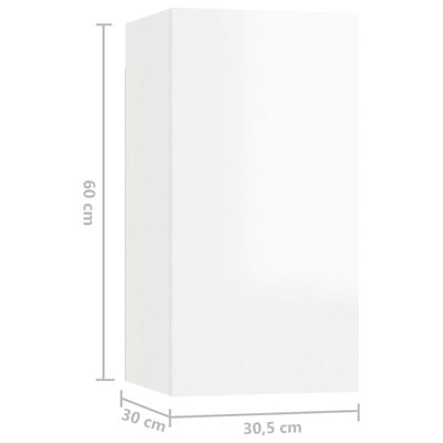 vidaXL Meuble TV Blanc brillant 30,5x30x60 cm Bois d’ingénierie